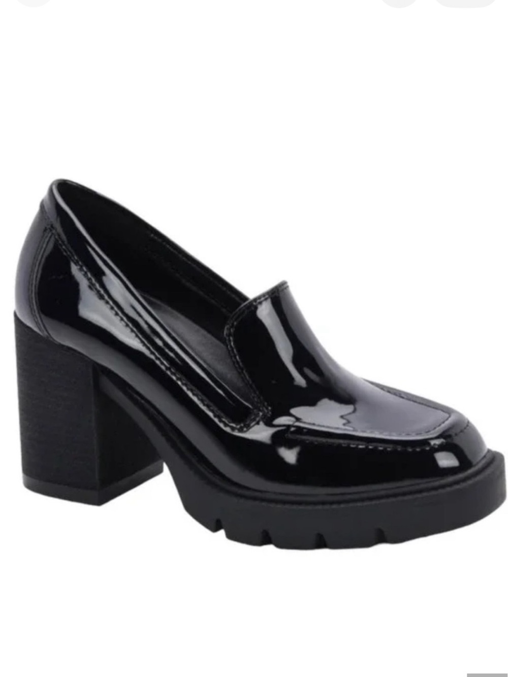 Blondo Josie Patent Leather Heeled Loafer Black Size 7